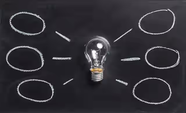 Ideas de negocios saliendo de un foco