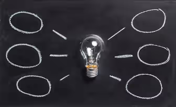 Ideas de negocios saliendo de un foco